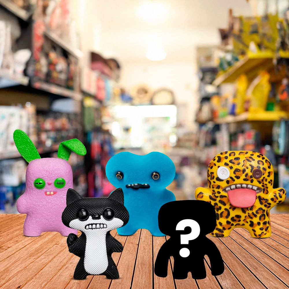 Kit com 5 Mini Bonecos Fuggler 6cm Azul, Onça, Rosa e Preto - Imagem 4