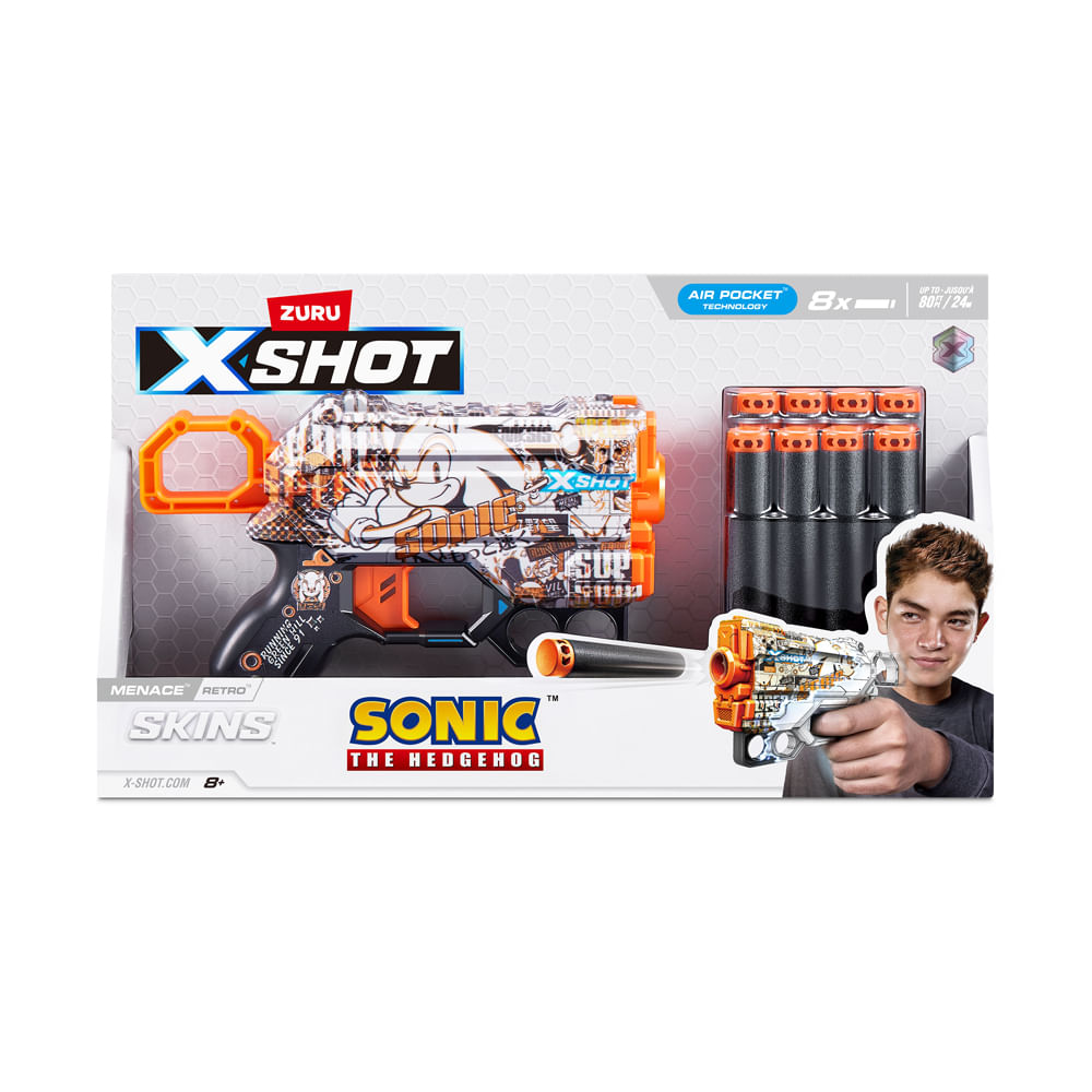 Lançador de dardos X-Shot, Skins Menace Sonic, Retro - Imagem 4