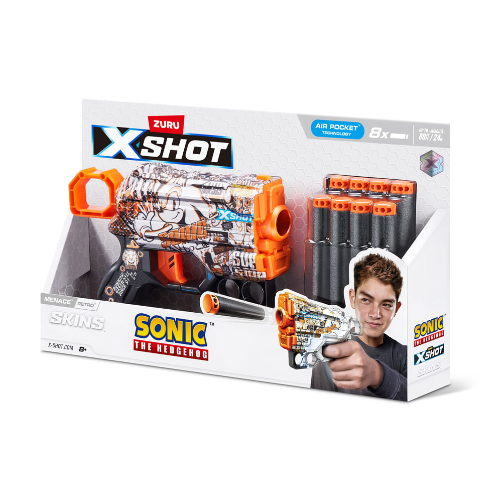 Lançador de dardos X-Shot, Skins Menace Sonic, Retro - Imagem 7