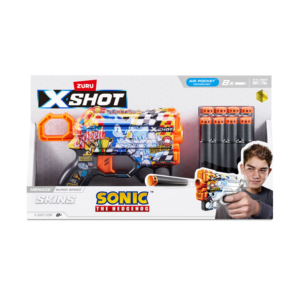 Lançador de dardos X-Shot, Skins Menace Sonic, Super Speed - Imagem 5