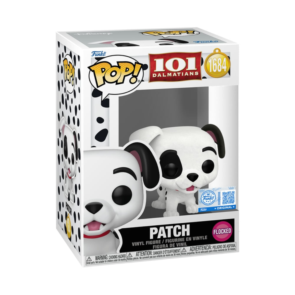 Boneco Funko Pop! Exclusivo Disney 101 Dálmatas - Patch (Flocked) - Imagem 2