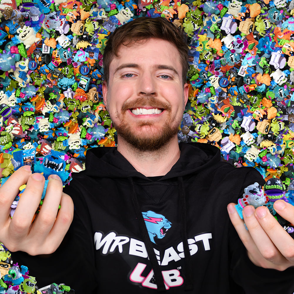 Kit 2 Tubo de Ensaio com 5 Mini Bonecos Swarms MrBeast Lab - Imagem 4