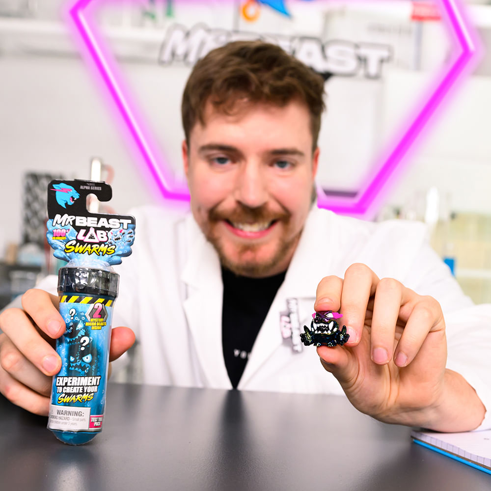 Kit 2 Tubo de Ensaio com 2 Mini Bonecos Swarms MrBeast Lab - Imagem 6