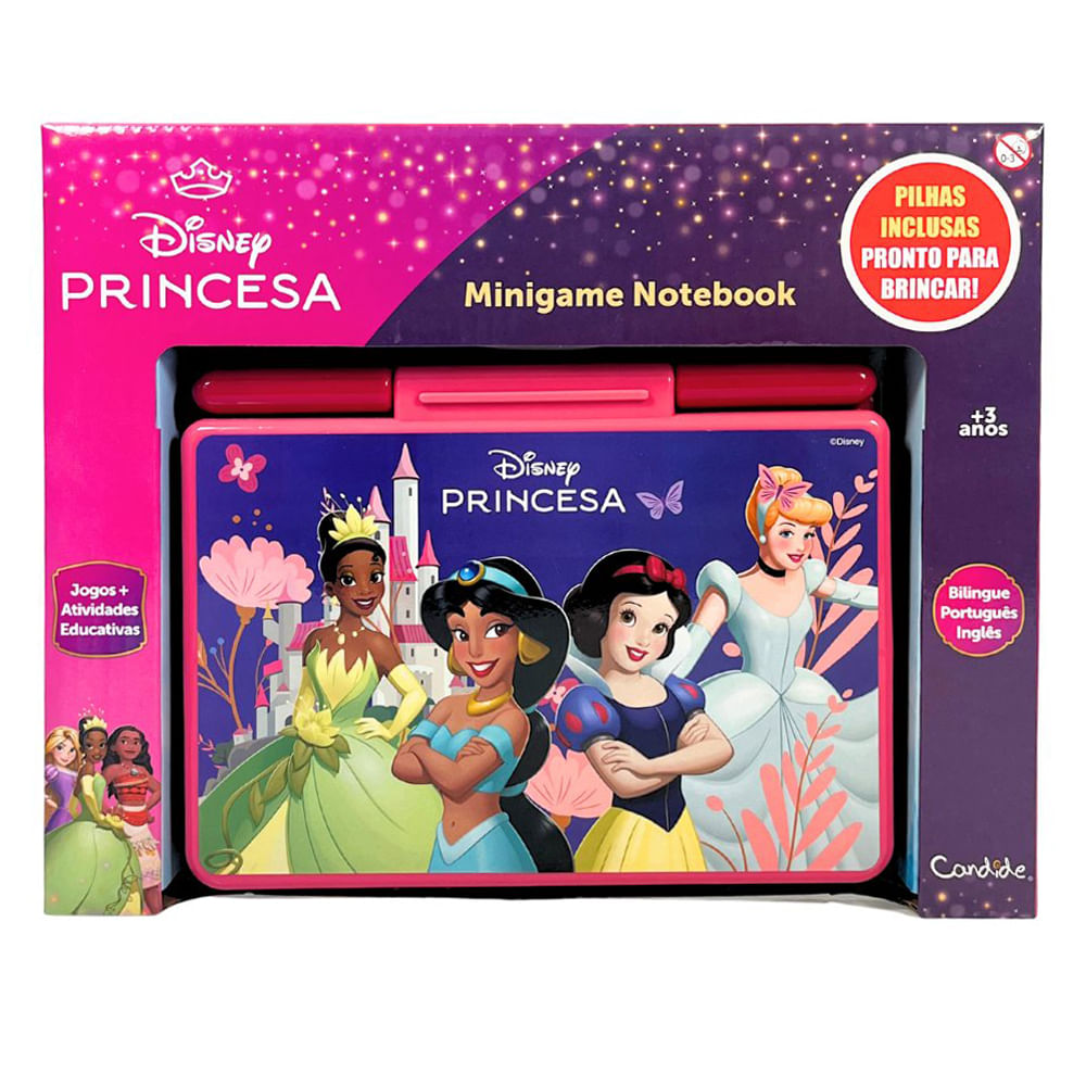 Laptop Minigame Notebook Infantil Bilíngue Disney Princesas - Imagem 3