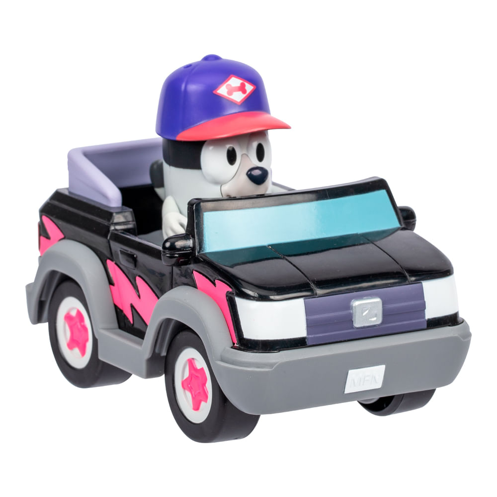 Mini Veículo Bluey com Boneco Colecionável - Carro de Pizza