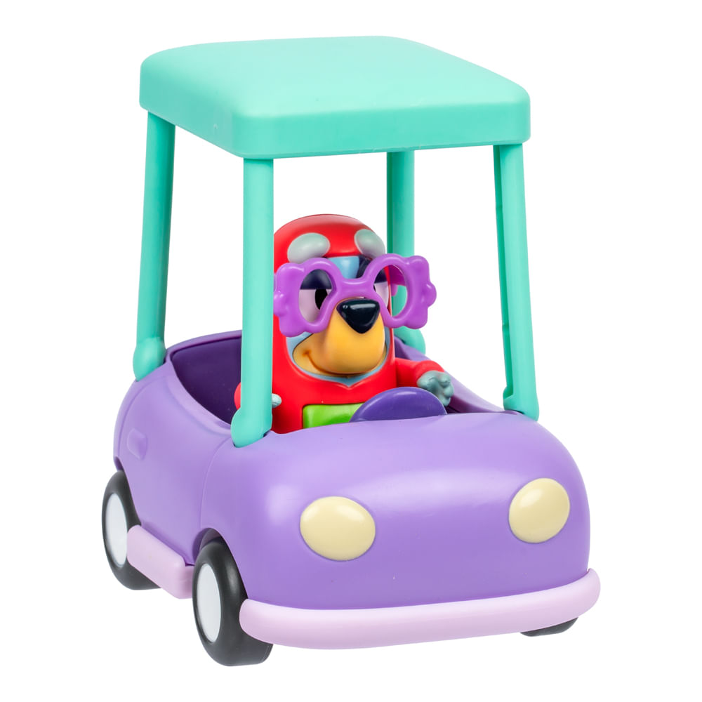 Mini Veículo Bluey com Boneco Colecionável - Carro da Vovó