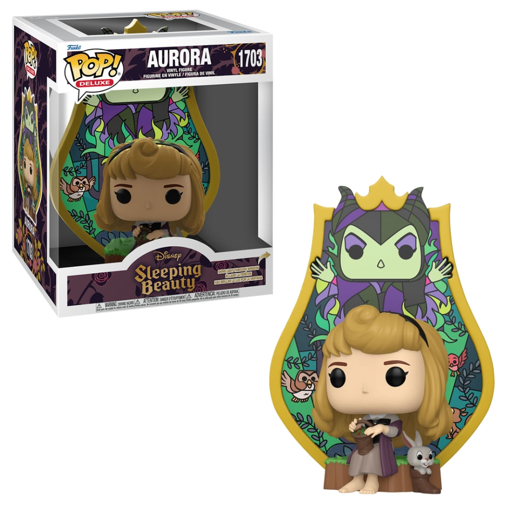 Boneco Funko Pop! Deluxe Disney Princesas Aurora com Vitral
