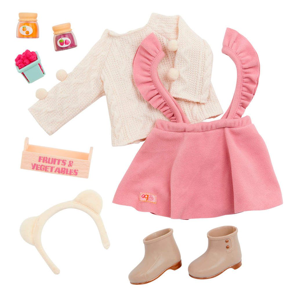 Conjunto de Roupa com Vestido Jardineira Our Generation