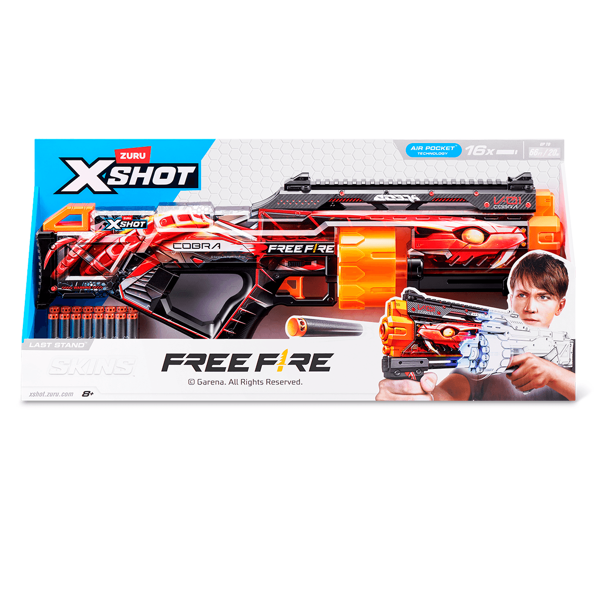 Lançador Xshot Skin Last Stand Free Fire 16 Dardos Cobra