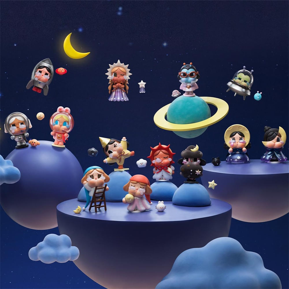 Boneco Colecionável Surpresa Pop Mart CRYBABY Crying To The Moon