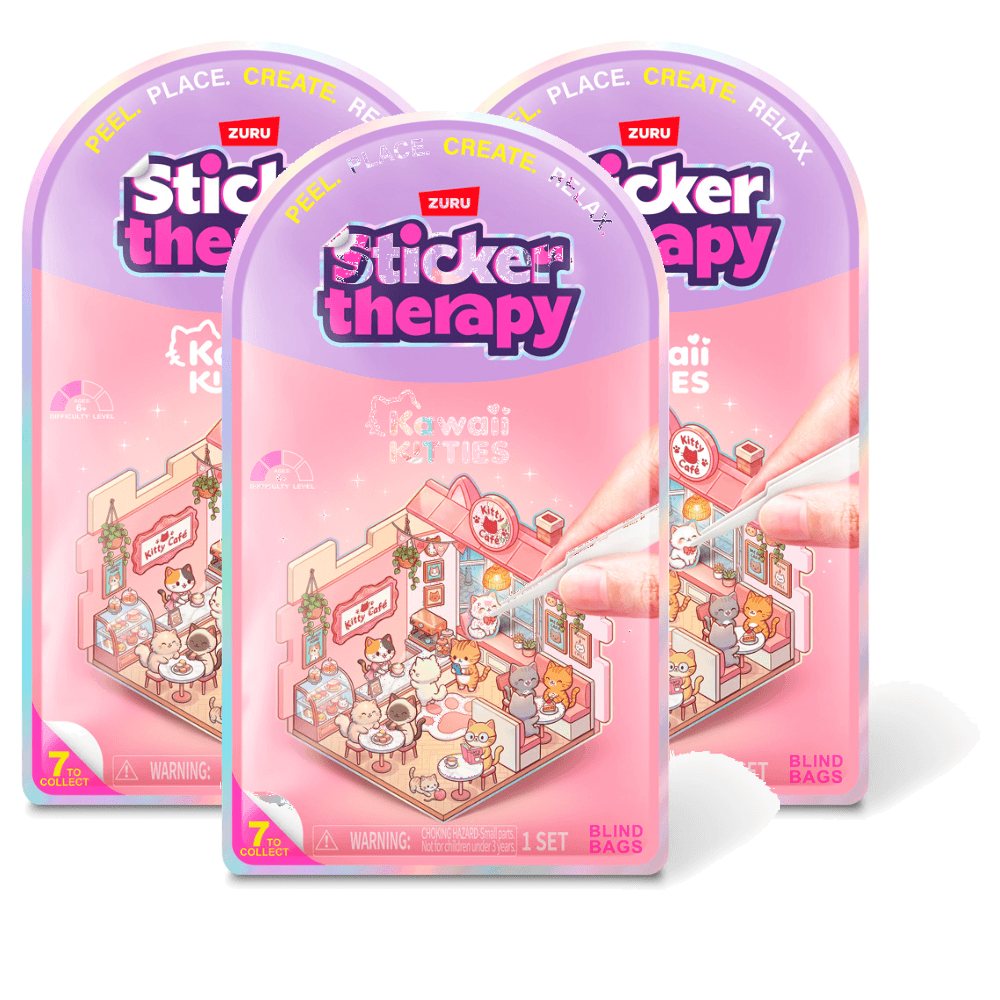 Kit com 3 Adesivos Sticker Therapy Kawaii Kitties