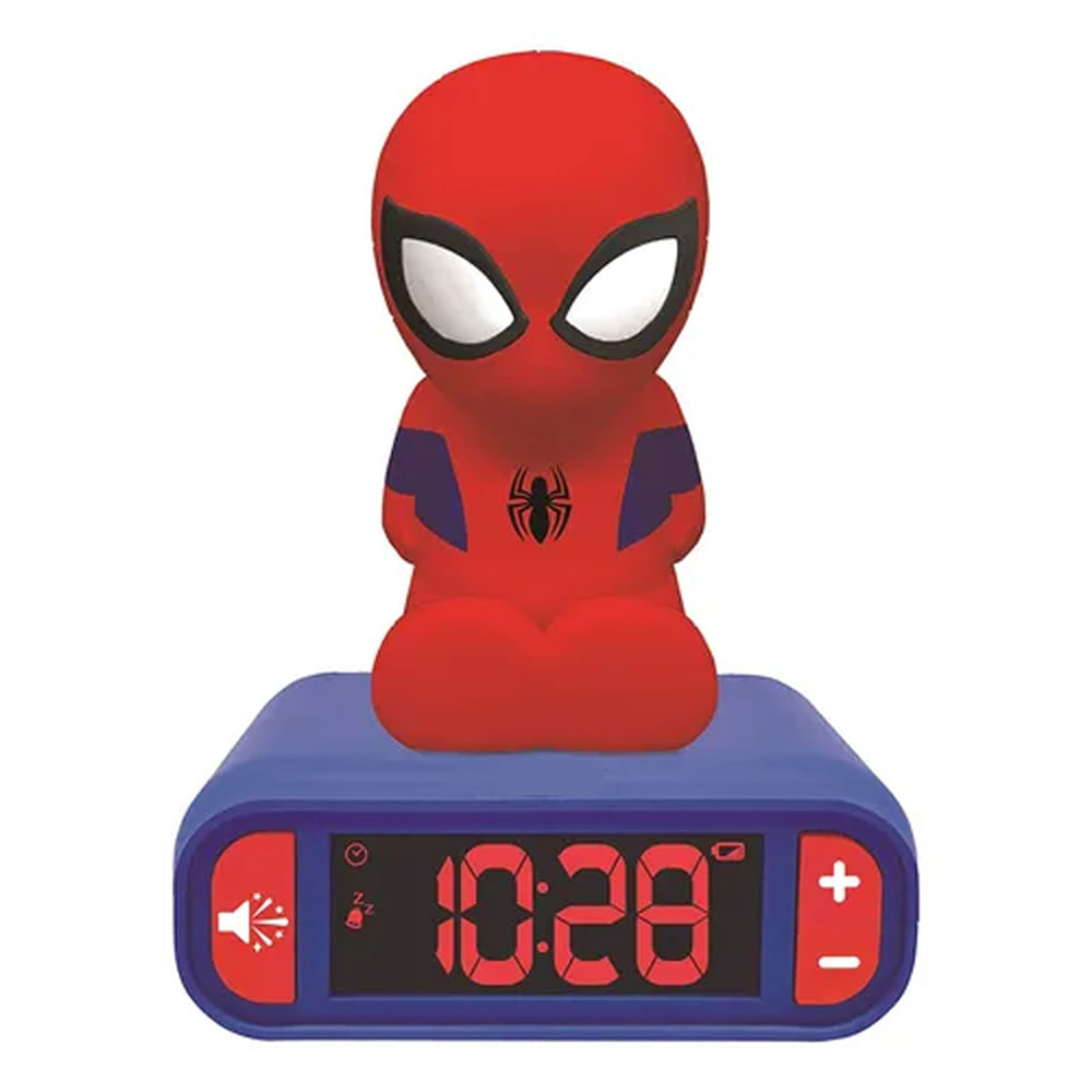 Relógio Despertador 3 em 1 com Luminária - Homem-Aranha