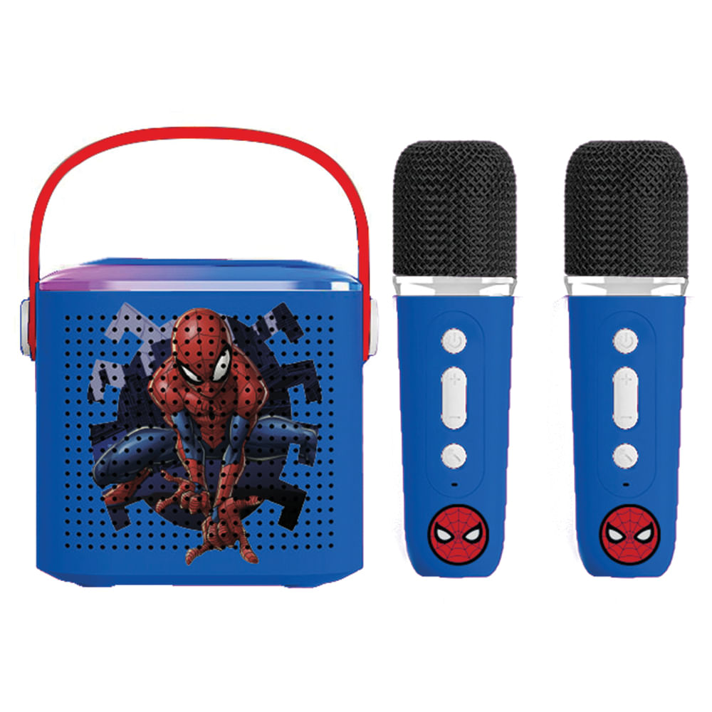 Caixa de Som Bluetooth Karaokê Homem-Aranha
