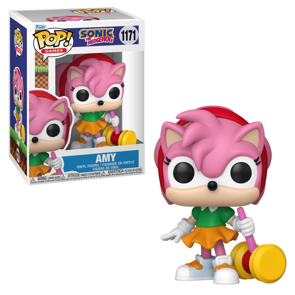 Boneco Funko Pop! Sonic The Hedgehog -  Amy Rose com Chase