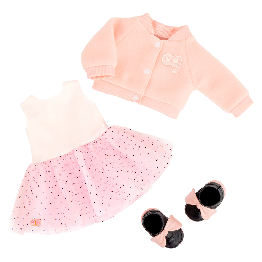 Conjunto com Jaqueta Rosa e Vestido Our Generation