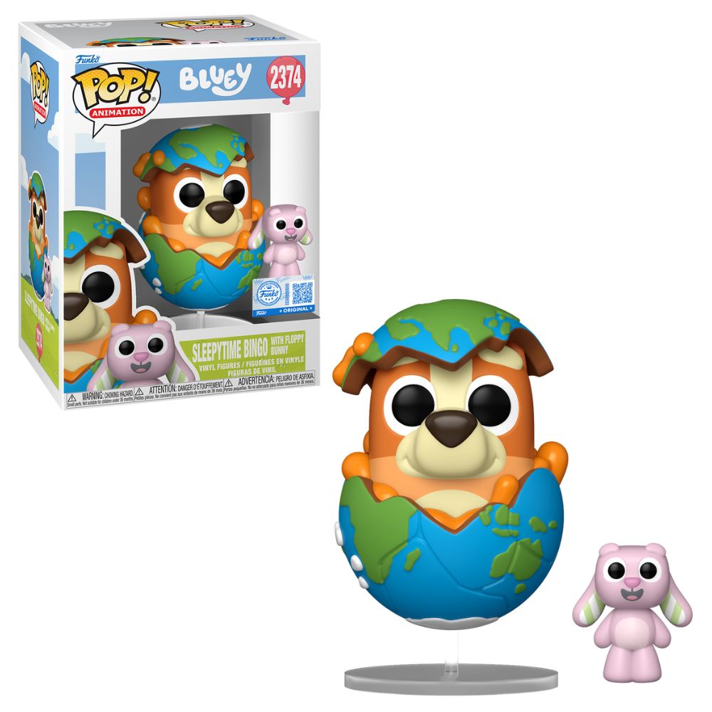 Boneco Funko Pop! & Buddy Exclusivo Bluey - Bingo e Floppy