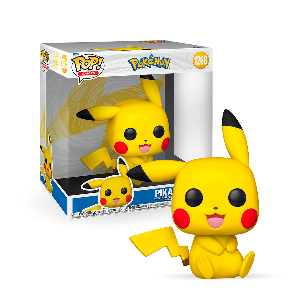 Boneco Funko Pop! Jumbo: Pokemon- Pikachu (Sentado)