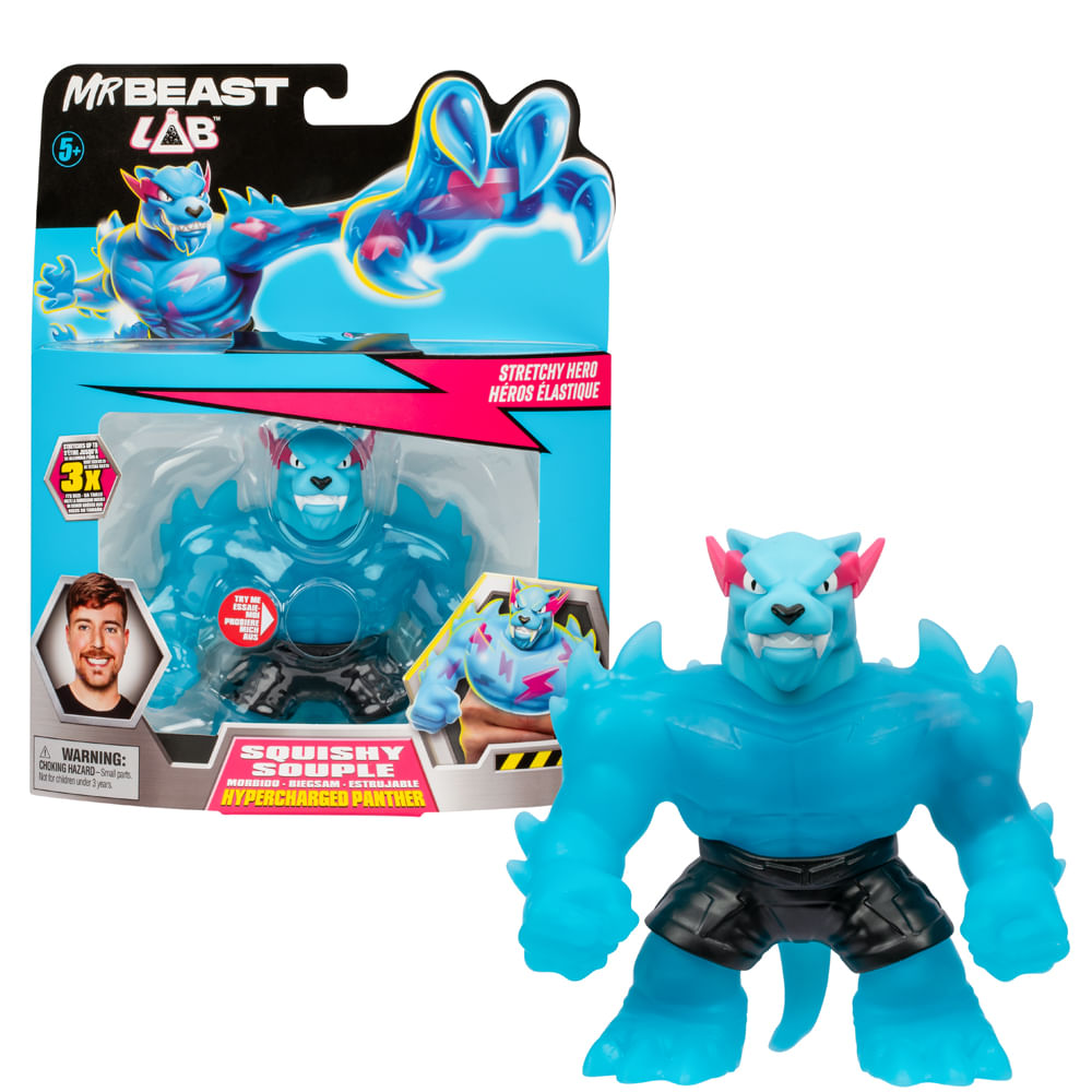 Boneco Elástico Goo Jit Zu MrBeast Lab Pantera Poderosa